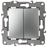 Выключатель двухклавишный ЭРА 12 10AX 250V 12-1104-03 Б0014647