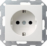 Розетка Gira System 55 Schuko с/з 16A 250V безвинтовой зажим чисто-белый глянцевый 046603