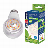 Лампа техническая Uniel LED-A60-15W/SPFB/E27/CL PLP30WH