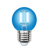Лампа декоративная Uniel LED-G45-5W/BLUE/E27 GLA02BL
