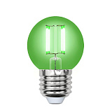 Лампа декоративная Uniel LED-G45-5W/GREEN/E27 GLA02GR