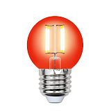 Лампа декоративная Uniel LED-G45-5W/RED/E27 GLA02RD