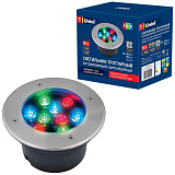 Уличный светильник тротуарный Uniel ULU-B12A-9W/RGB IP67 Grey