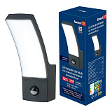 Уличный светильник настенный Uniel ULU-S71A-12W/4000K Sensor IP65 Black