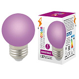 Лампа декоративная Volpe LED-G45-1W/PURPLE/E27/FR/С