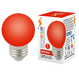 Лампа декоративная Volpe LED-G45-1W/RED/E27/FR/С