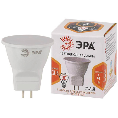 Лампа ЭРА LED MR11-4W-2700K-GU4