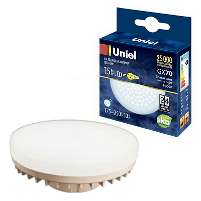 Лампа Uniel LED-GX70-15W/4000K/GX70/FR PLZ01WH